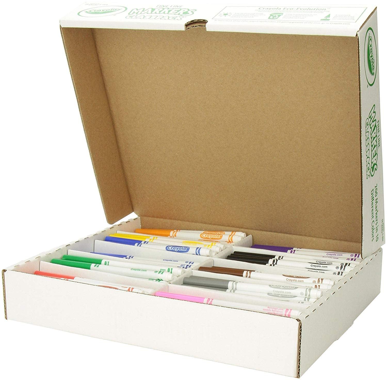 Crayola Fine Line Markers Classpack - 10 Colors (200 Pack) - EconoCrafts