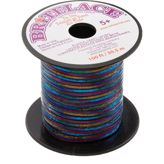 Tie-Dye Rexlace Plastic Lacing - Blue