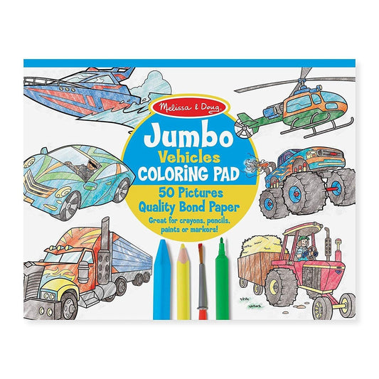 Jumbo Coloring Pad - Vehicles - EconoCrafts