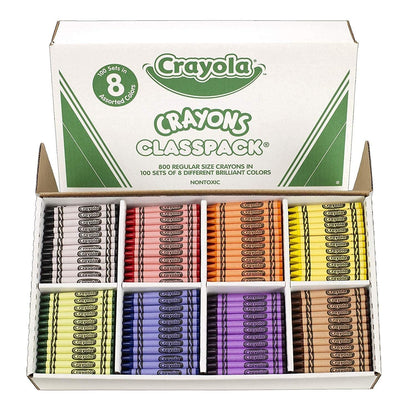 Crayola Crayons Classpack - 8 Colors (800 Pack) - EconoCrafts