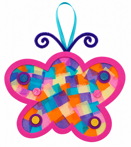 Tissue Paper Butterflies Craft Kit (12 Pack)