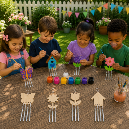 DIY Wooden Spring Wind Chimes (12 Pack)