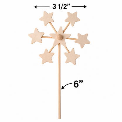DIY Wooden Star Pinwheels (12 Pack)