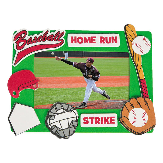 Baseball Picture Frame Magnet Craft Kit (12 Pack) - EconoCrafts