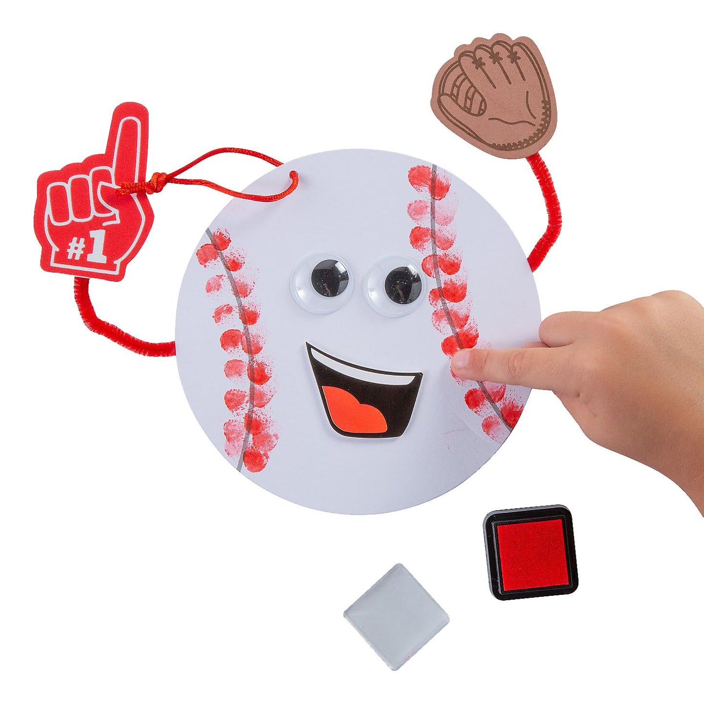 Baseball Thumbprint Sign Craft Kit (12 Pack)