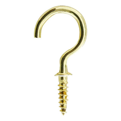 Brass Cup Screw Hooks (12 Pack)