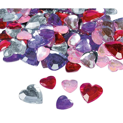 Heart Shaped Jewels (150 Pack)