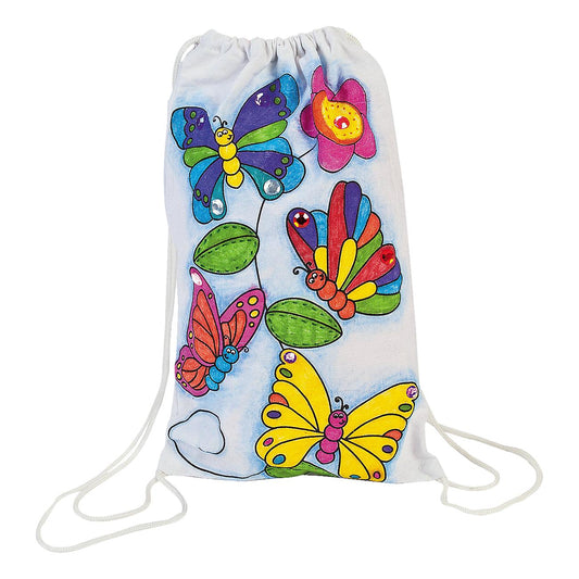 CYO Butterfly Drawstring Bags (12 Pack)