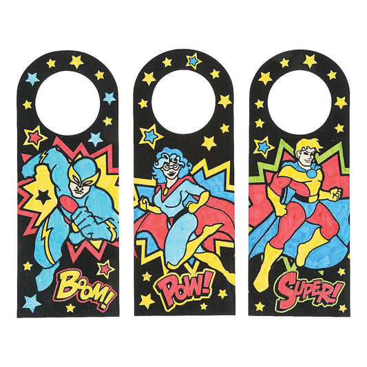 CYO Superhero Doorknob Hangers (12 Pack)