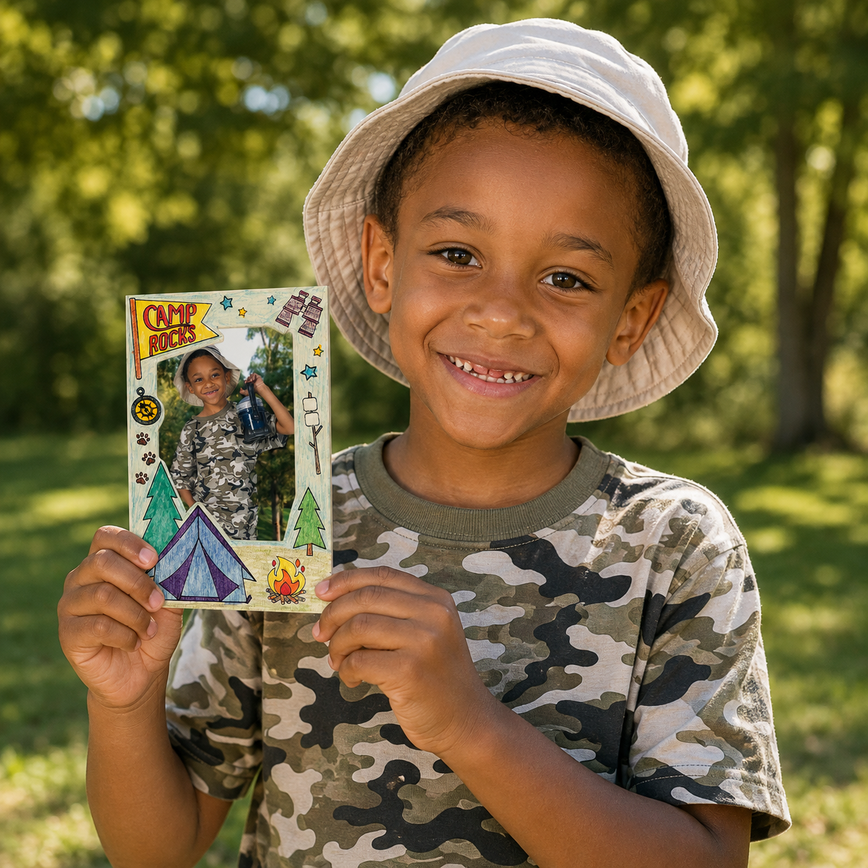 Color Your Own Camp Picture Frame Magnets (12 Pack)
