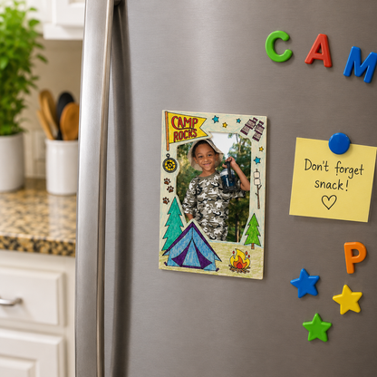 Color Your Own Camp Picture Frame Magnets (12 Pack)