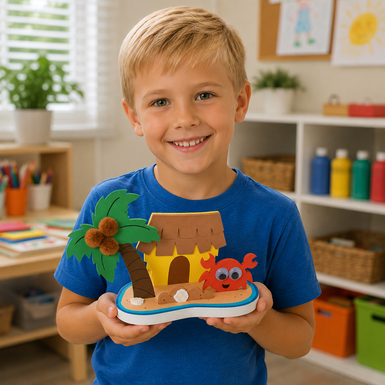 3D Tropical Island Scene Craft Kit (12 Pack)