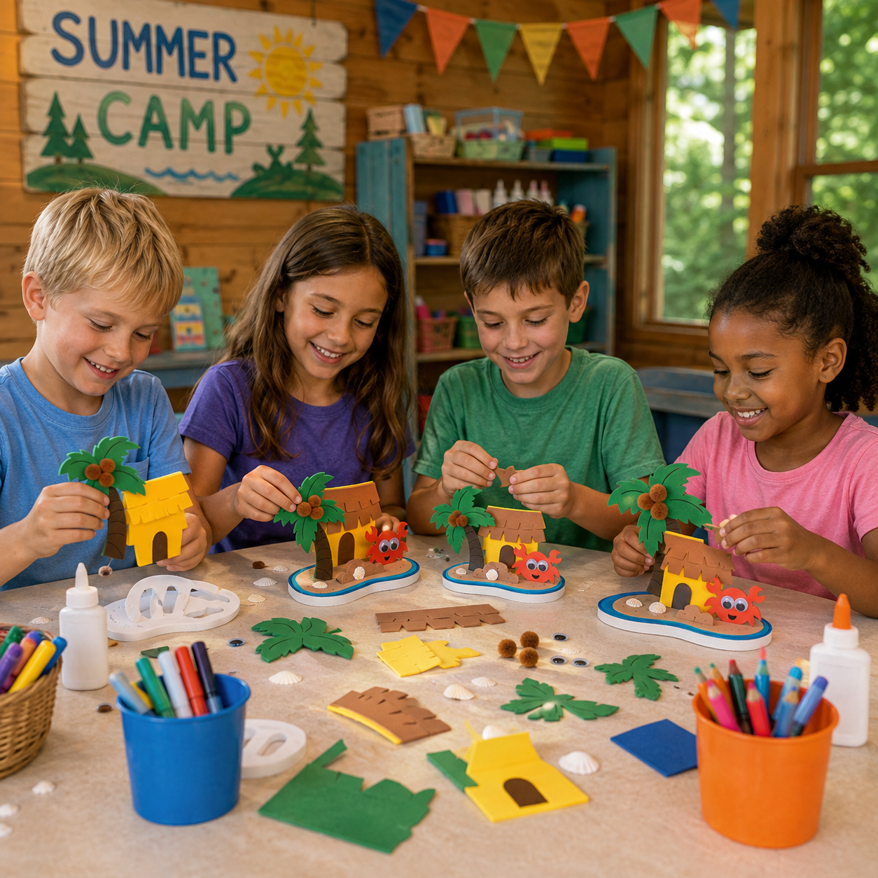 3D Tropical Island Scene Craft Kit (12 Pack)