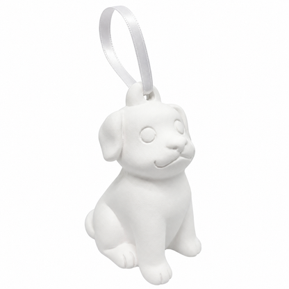 Plaster Dog Ornaments (2 Pack)