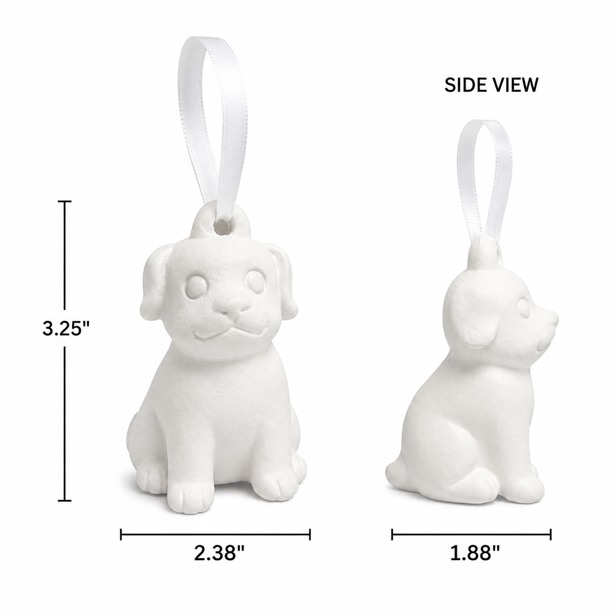 Plaster Dog Ornaments (2 Pack)