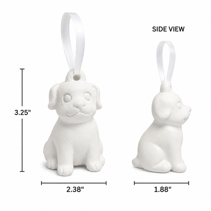 Plaster Dog Ornaments (2 Pack)