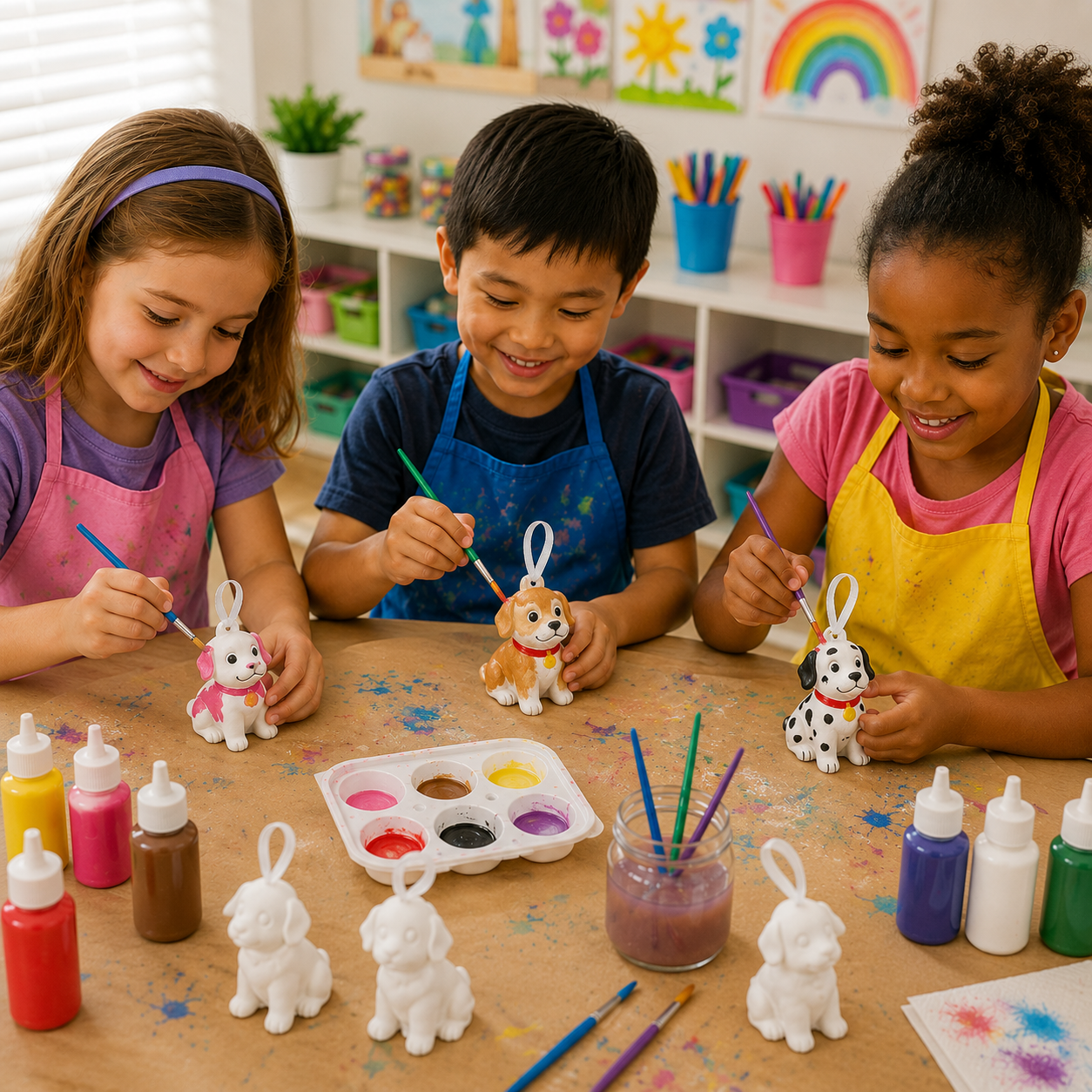 Plaster Dog Ornaments (2 Pack)