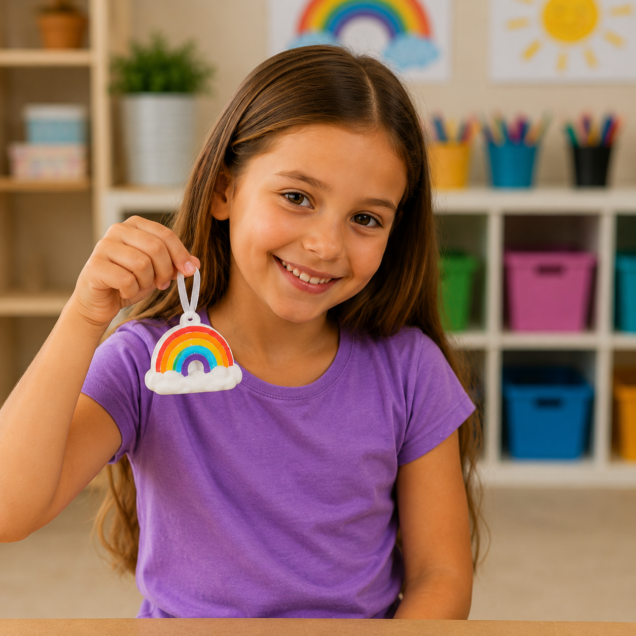 Plaster Rainbow Ornaments (2 Pack)