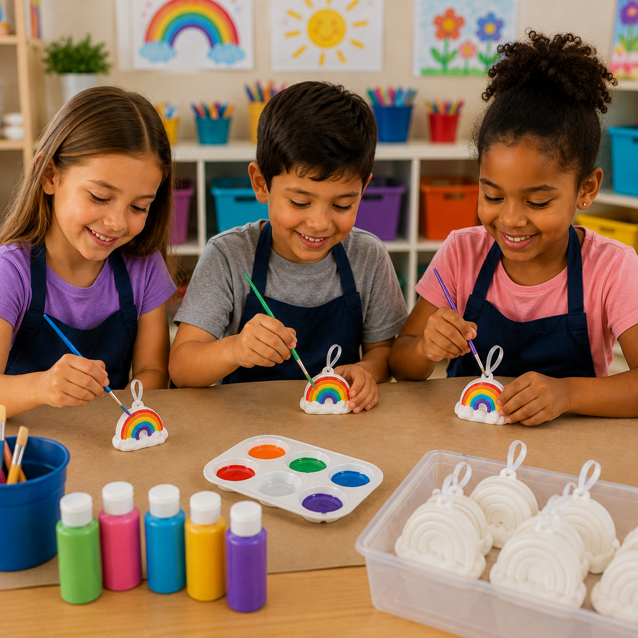 Plaster Rainbow Ornaments (2 Pack)