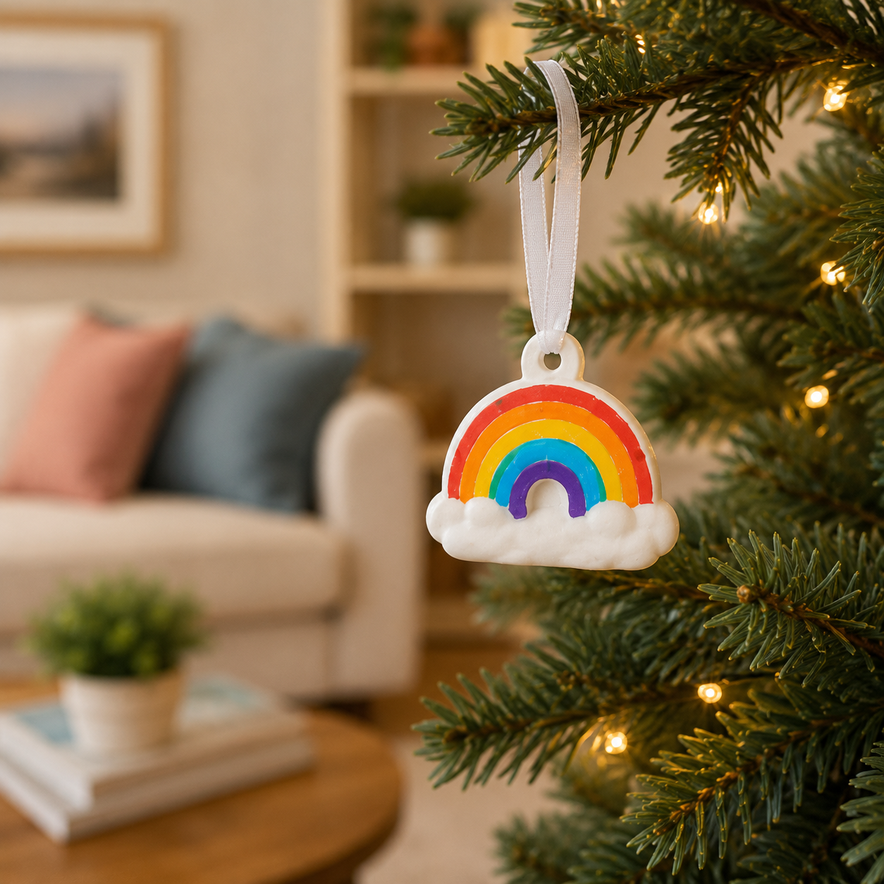 Plaster Rainbow Ornaments (2 Pack)