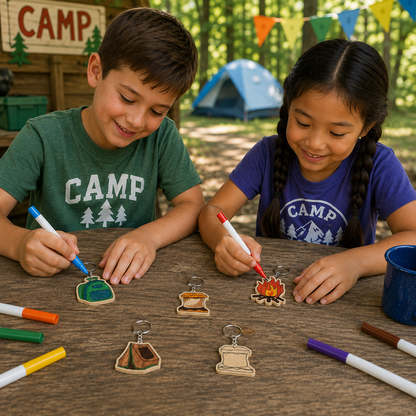 Color Your Own Camp Keychains (12 Pack)