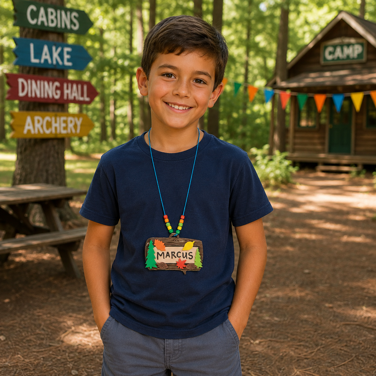 Camp Name Tag Necklace Craft Kit (12 pack)
