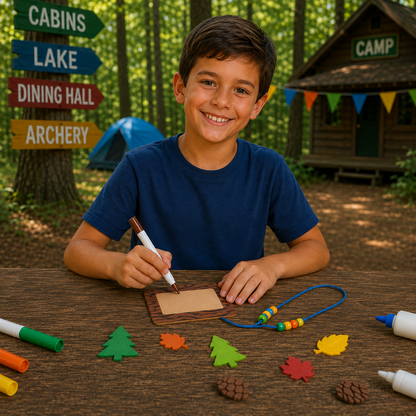 Camp Name Tag Necklace Craft Kit (12 pack)