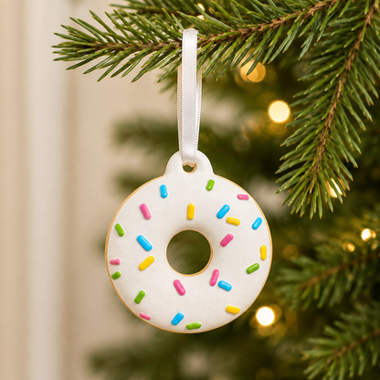 Plaster Donut Ornaments (2 Pack)
