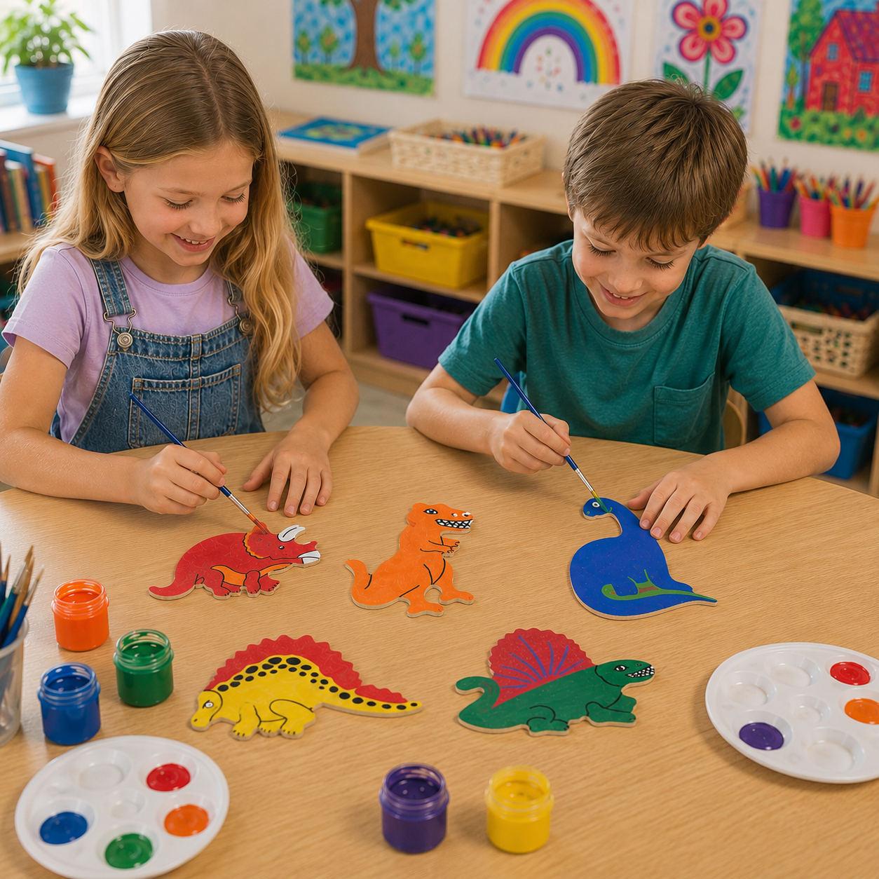 DIY Wooden Dinosaur Pins (24 Pack)