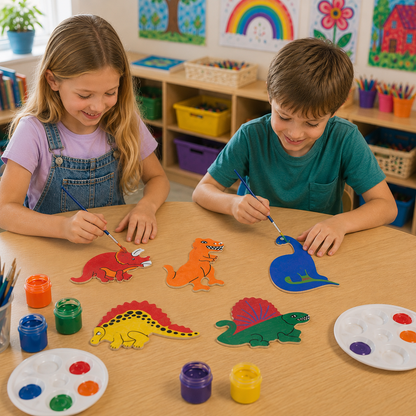 DIY Wooden Dinosaur Pins (24 Pack)