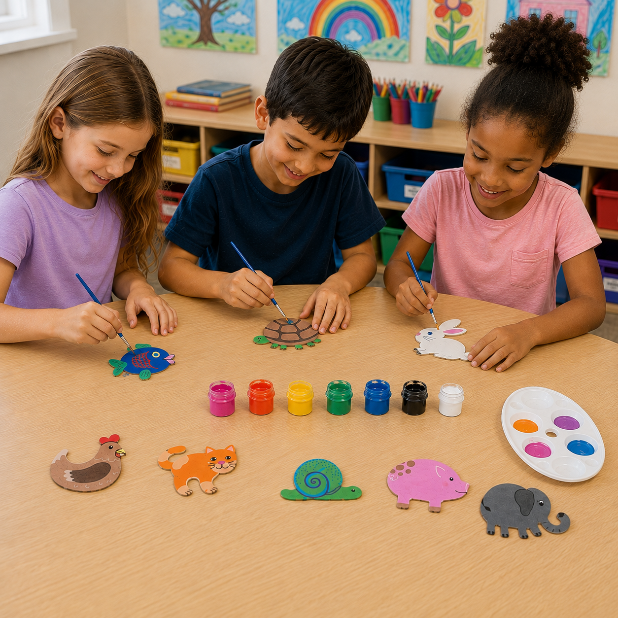 DIY Wooden Animal Magnets (24 Pack)