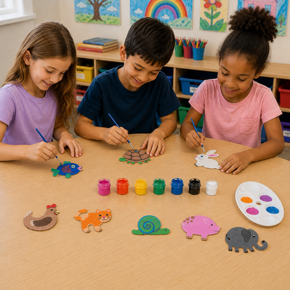 DIY Wooden Animal Magnets (24 Pack)