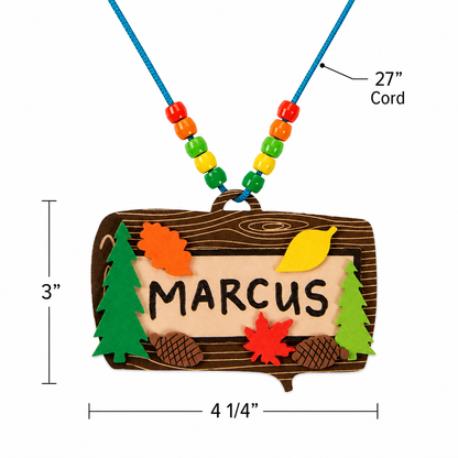 Camp Name Tag Necklace Craft Kit (12 pack)