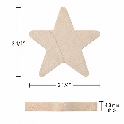 Wooden Stars - 2 1/4" (10 Pack)