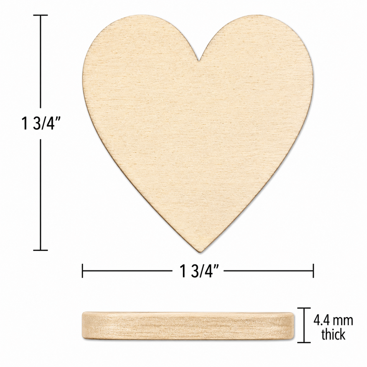 Small Wooden Hearts - 1 3/4" (12 Pack)