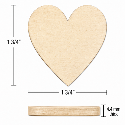 Small Wooden Hearts - 1 3/4" (12 Pack)
