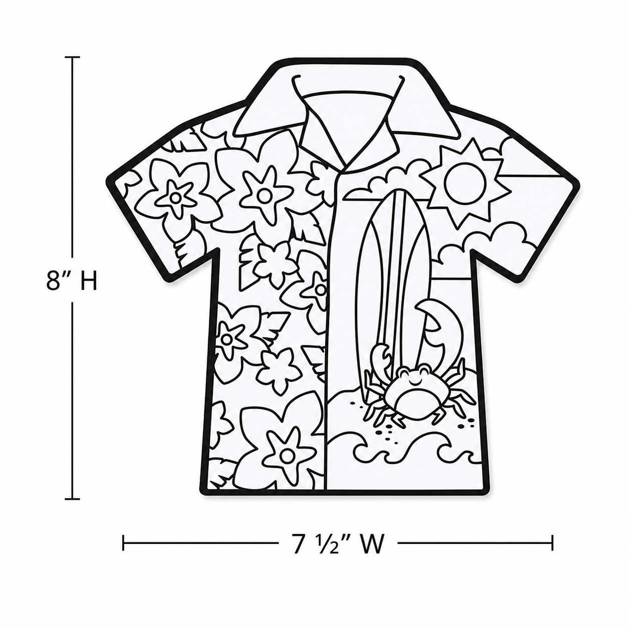 Color Your Own Hawaiian Shirts with Buttons Craft Kit (12 Pack)
