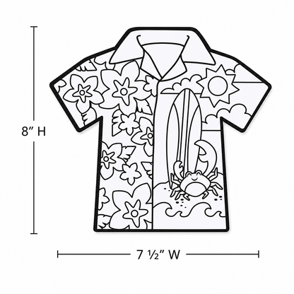 Color Your Own Hawaiian Shirts with Buttons Craft Kit (12 Pack)