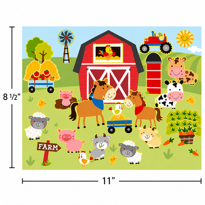 Farmyard Barn Animal Characters Sticker Scenes (12 Pack)