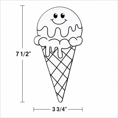 Color Your Own Ice Cream Cones Craft Kit (12 Pack)