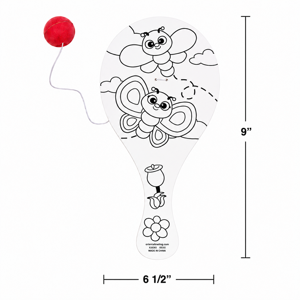 Color Your Own Wood Spring Paddleball Games (12 Pack)