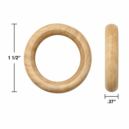 Unfinished Wooden Rings (24 Pack)