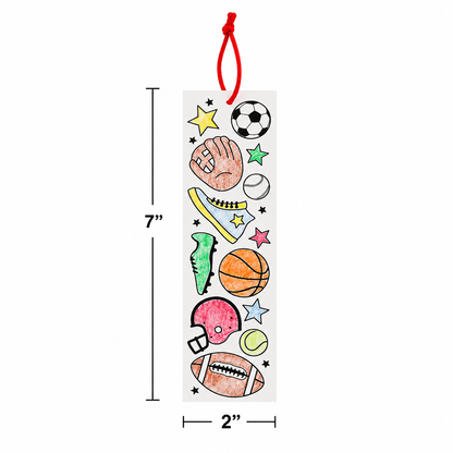 Color Your Own Sports Bookmarks (48 Pack)