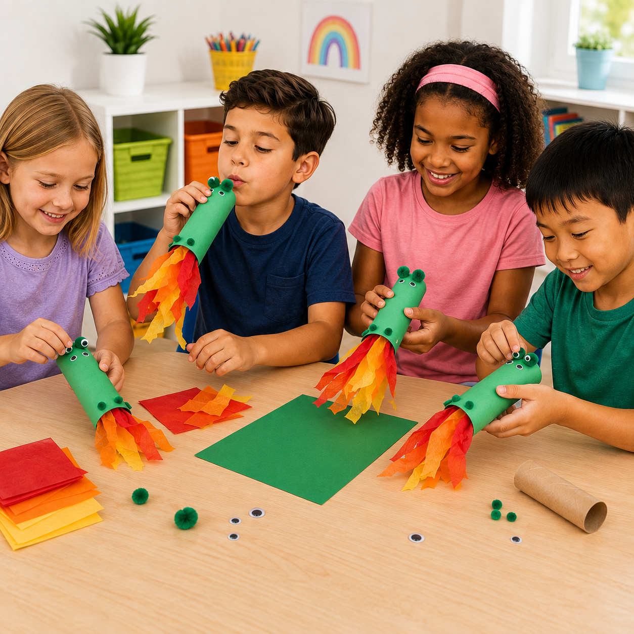 DIY Fire-Breathing Dragon Craft Kit (12 Pack)