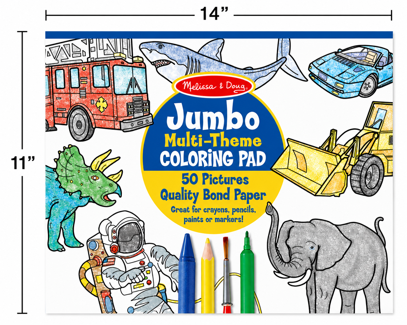 Jumbo Multi-Theme Coloring Pad - Boys
