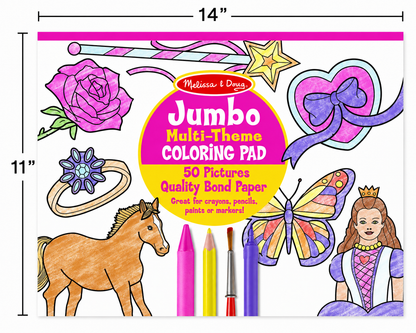 Jumbo Multi-Theme Coloring Pad - Girls
