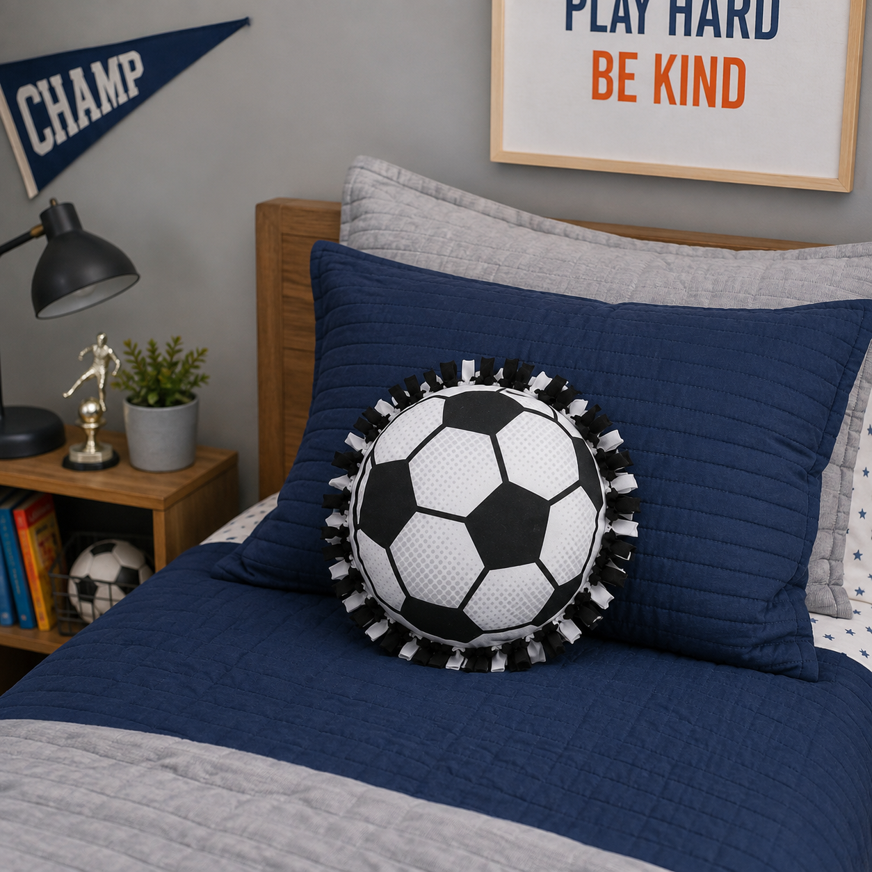 DIY Soccer Ball Fleece Tied Pillows (6 Pack)
