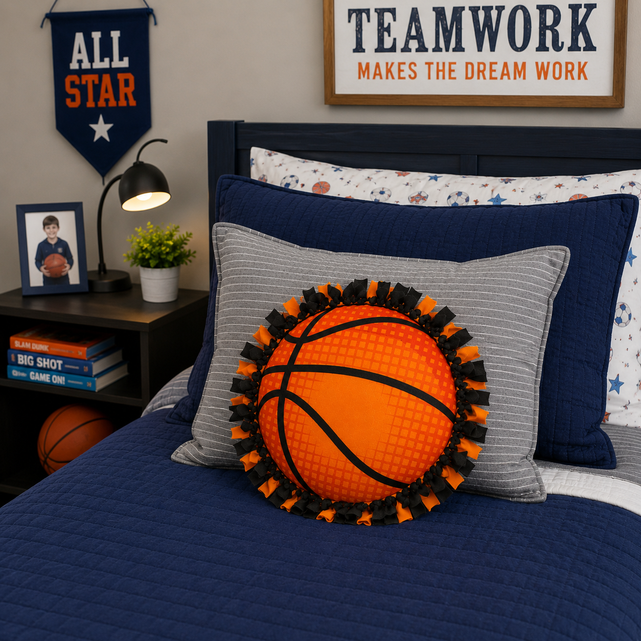 DIY Basketball Fleece Tied Pillows (6 Pack)