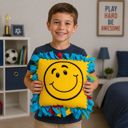 DIY Smile Face Fleece Tied Pillows (6 Pack)