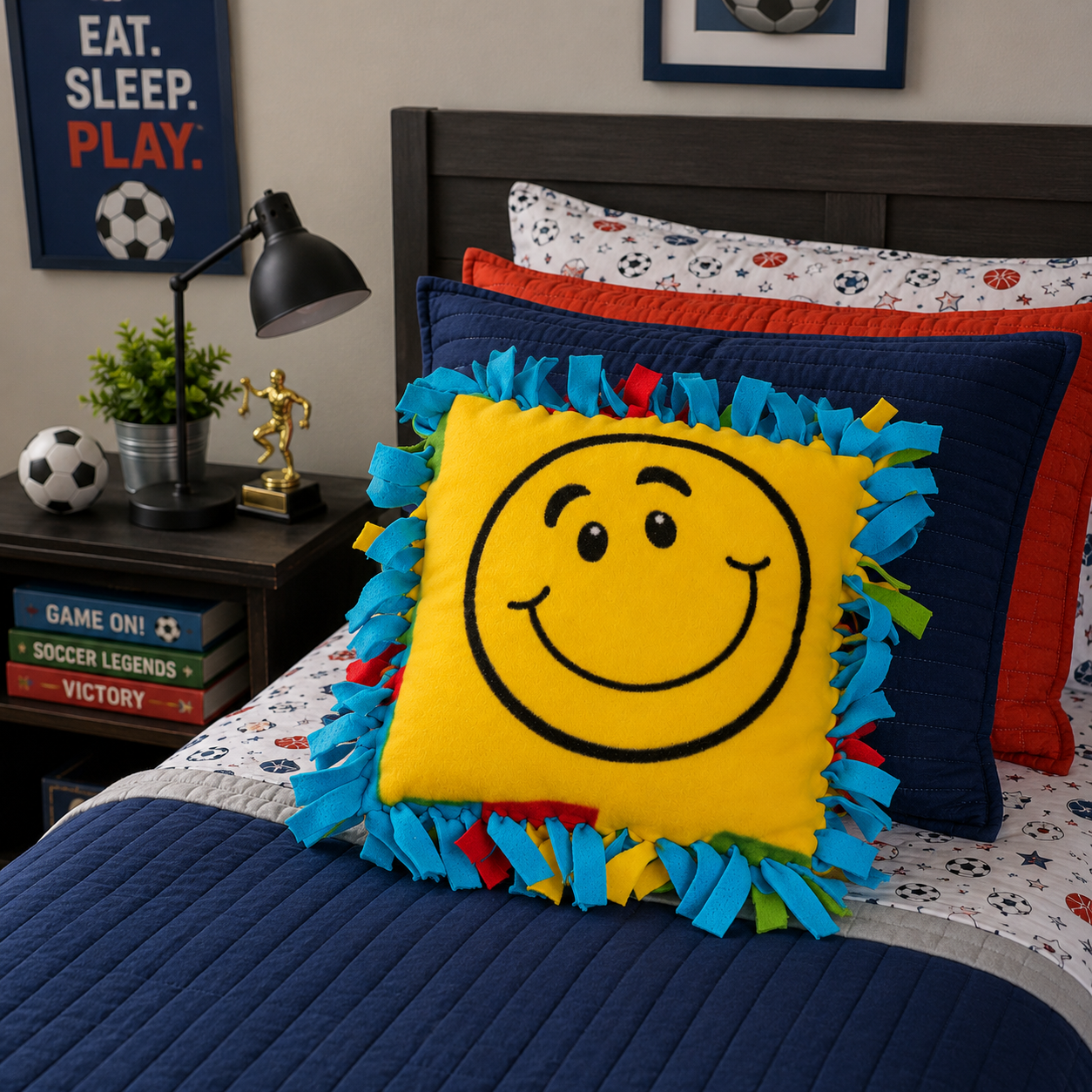 DIY Smile Face Fleece Tied Pillows (6 Pack)
